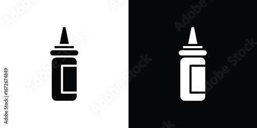 Sauce icons in black and white clipart style