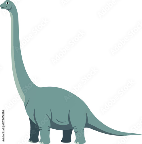 Light blue apatosaurus with long neck suitable for childrens books, educational materials, and dinosaurthemed designs. Perfect for playful and whimsical projects.