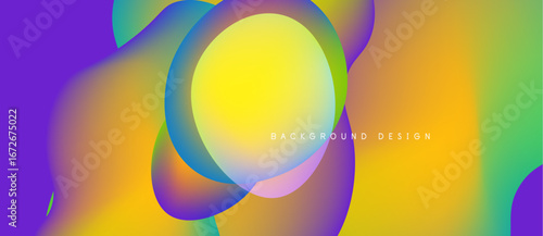 Vibrant fluid shapes blend, creating dynamic colorful background. Gradient hues transition smoothly, offering modern aesthetic.