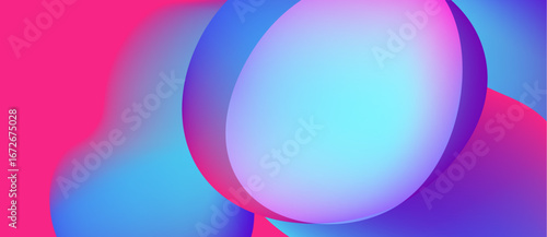 Abstract fluid shapes blend vibrant pinks, blues, purples. Soft gradients create luminous, modern visual effect. Smooth transitions dominate composition.
