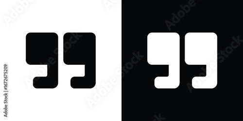 Quote right icons in black and white clipart style