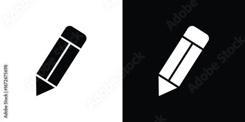 Pencil icons in black and white clipart style
