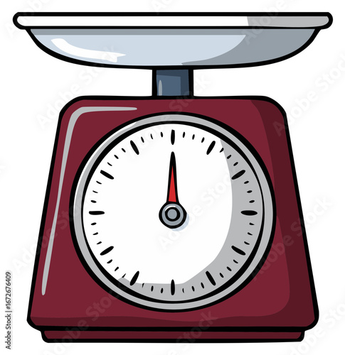 Retro kitchen scale with a dial indicator for measuring weight