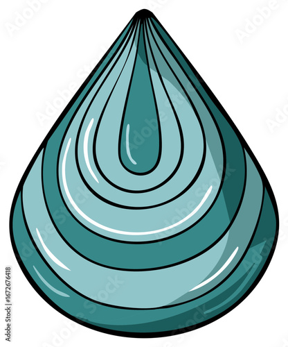 Abstract teal drop design illustration