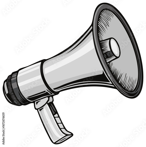 Loudhailer for Announcements and Public Communication Illustration Vector