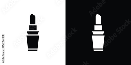 Lipstick icons in black and white clipart style