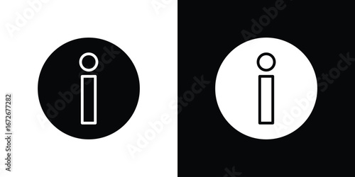 Info icons in black and white clipart style