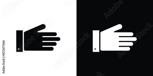 Hand icons in black and white clipart style