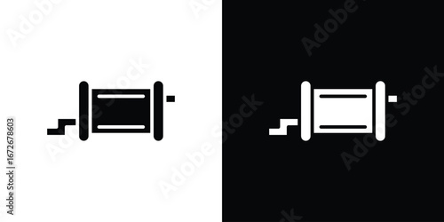 Exhaust pipe icons in black and white clipart style