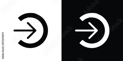 Enter icons in black and white clipart style