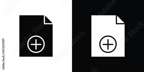 Delete Document icons in black and white clipart style