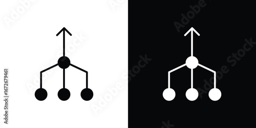 Consolidation icons in black and white clipart style