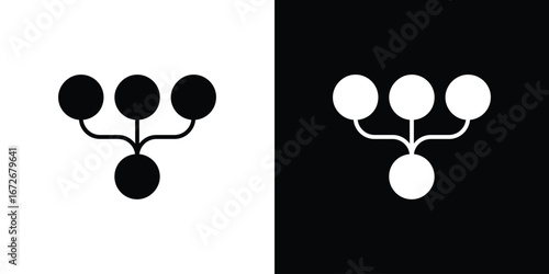 Code branch icons in black and white clipart style