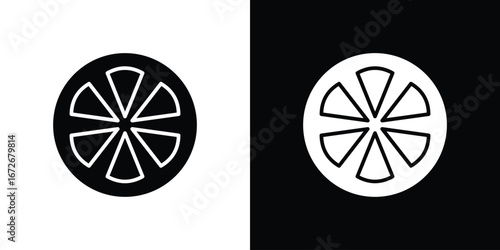 Citrus icons in black and white clipart style