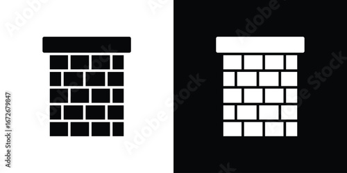 Chimney icons in black and white clipart style