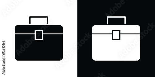 Briefcase icons in black and white clipart style
