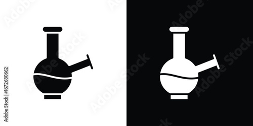 Bong icons in black and white clipart style