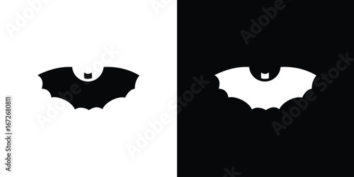 Bat icons in black and white clipart style