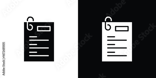 Assignment icons in black and white clipart style