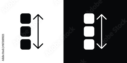 Apps sort icons in black and white clipart style