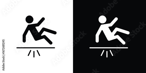 Accident icons in black and white clipart style