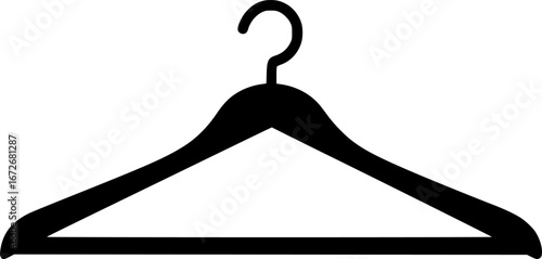 Coat hanger outline icon vector Silhouette illustration isolated on white background 