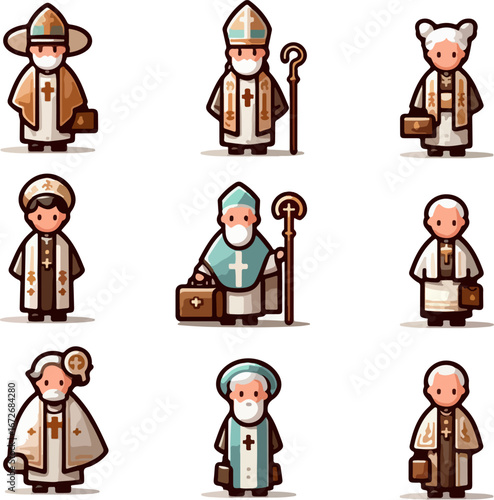 sketch vector illustration silhouette image design caricature icon logo symbol character of a pastor preaching about goodness bringing a message of peace in modern abstract style
