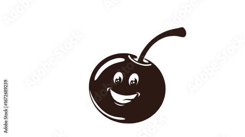Cartoon cherry face graphic
