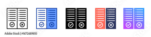 Pros And Cons icon sheet multiple style collection