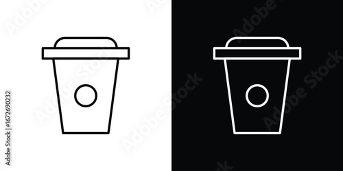 Togo Cup icon in line art versions on white background
