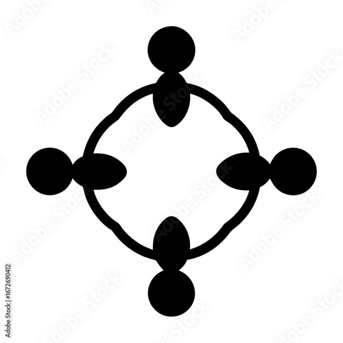 Four black figures joined in a circle creating a sense of community
