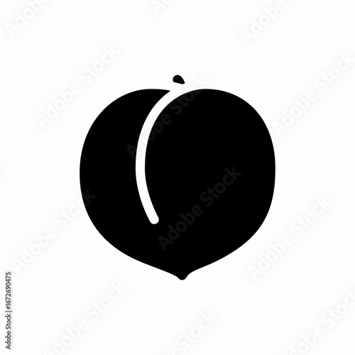 peach fruit icon sign vector