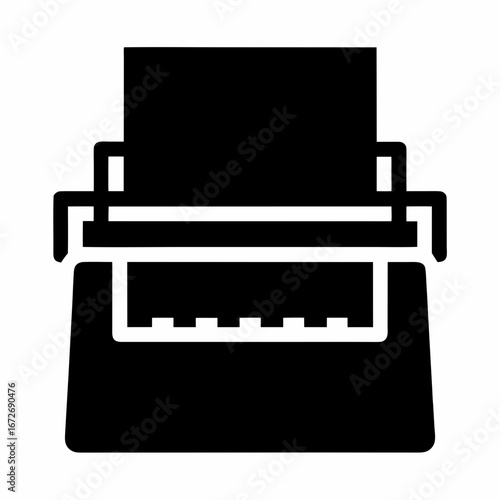 A vintage typewriter symbol representing writing, creativity, and old technology