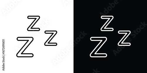 Snooze icon in line art versions on white background