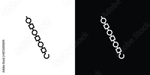 Skewer icon in line art versions on white background