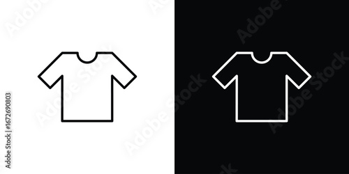 Shirt icon in line art versions on white background