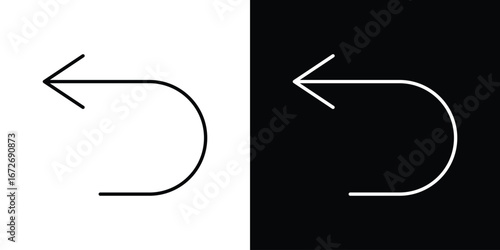 Send back icon in line art versions on white background