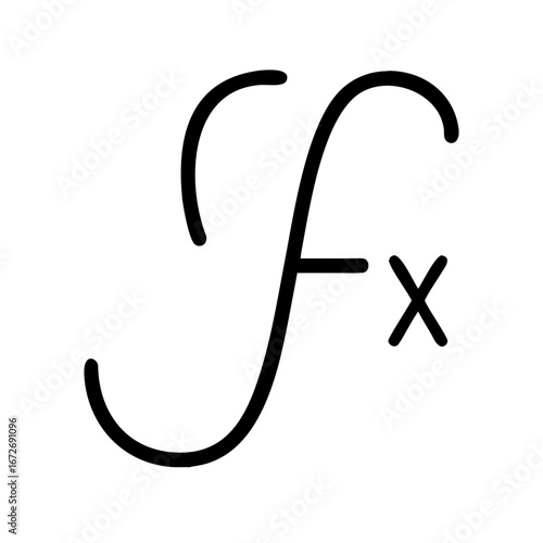 Function of X, a mathematical symbol with a calligraphic feel