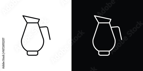 Jug icon in line art versions on white background