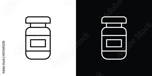 Jar icon in line art versions on white background