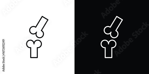Joint icon in line art versions on white background