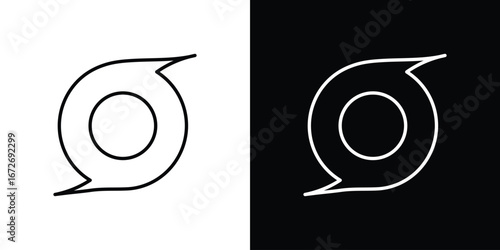 Hurricane icon in line art versions on white background