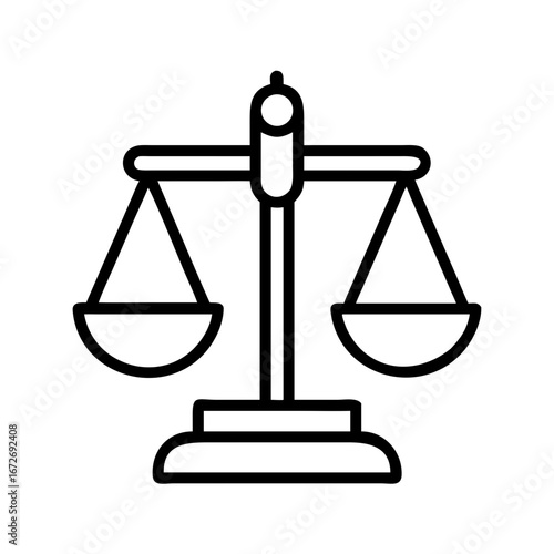 Simple Icon of Scales of Justice Representing Fairness and Balance in Law