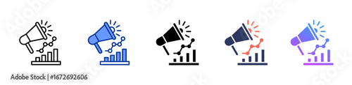 Marketing Analytics icon sheet multiple style collection