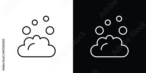 Foam icon in line art versions on white background