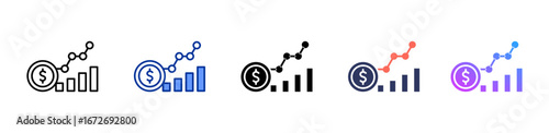 Business Growth icon sheet multiple style collection