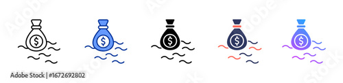 Revenue Stream icon sheet multiple style collection