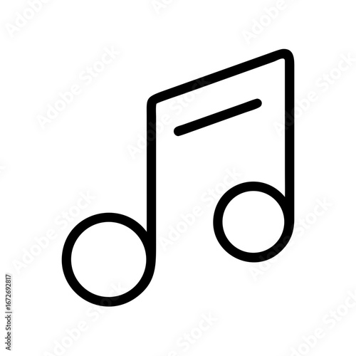 A minimal music note outline icon representing rhythm and melody