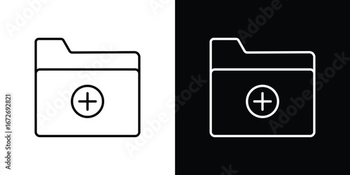 File medical icon in line art versions on white background