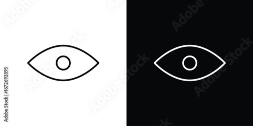 Eyes icon in line art versions on white background